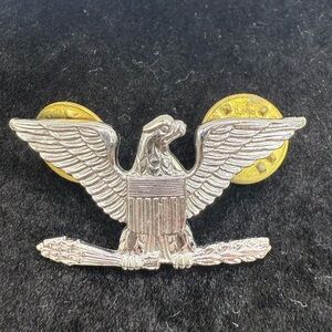 Vintage GEMCO Sterling Silver Colonel Eagle Rank Insignia Pin SER 220